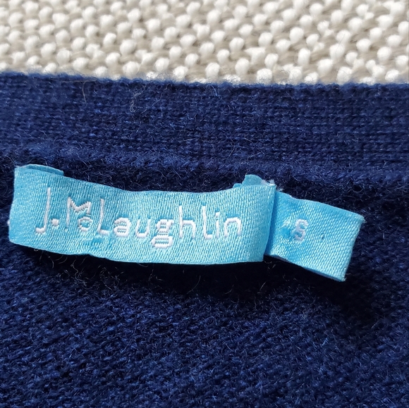 J. McLaughlin Blue 100% Cashmere Cardigan Sweater.  Size 8 - Picture 6 of 7